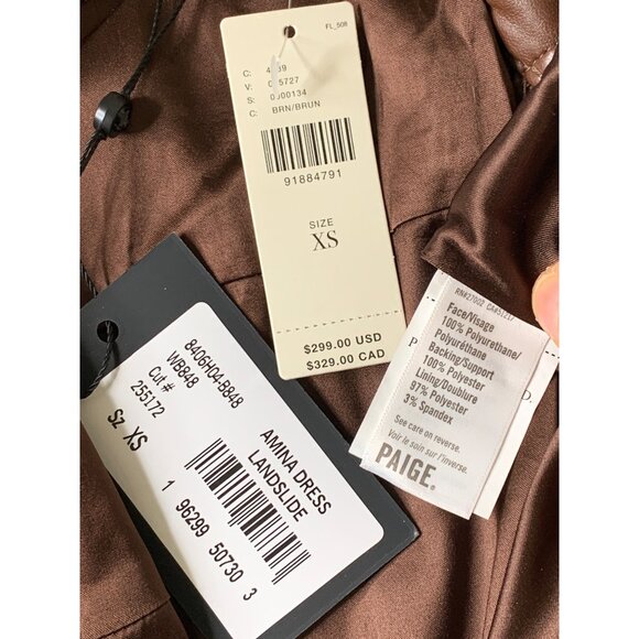 NWT Paige For Anthropologie XS Amina Dress Buttery Faux Leather RII10587 $299 - Picture 4 of 11